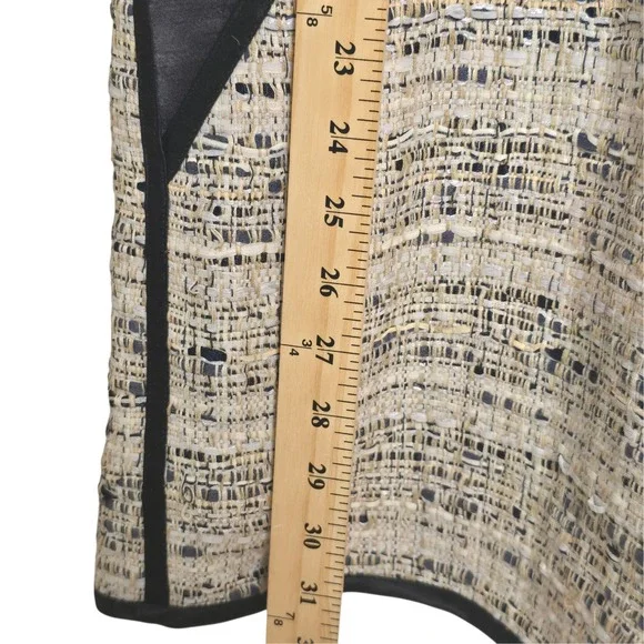 Theory Waldia Alluring Women's Tweed Dress Size 0 Sleeveless Satin Trim Sheath - Picture 6 of 11